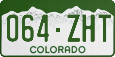 CO license plate 064ZHT