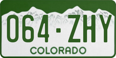 CO license plate 064ZHY