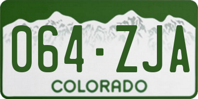 CO license plate 064ZJA