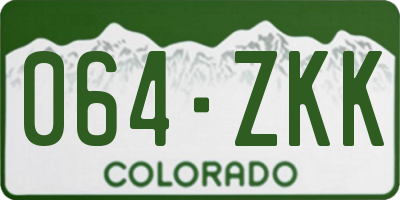 CO license plate 064ZKK