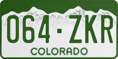 CO license plate 064ZKR