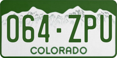 CO license plate 064ZPU