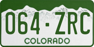 CO license plate 064ZRC