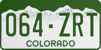 CO license plate 064ZRT