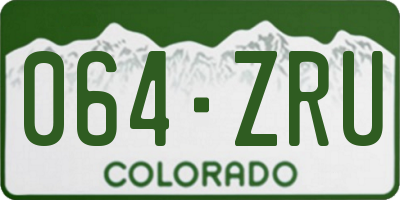 CO license plate 064ZRU