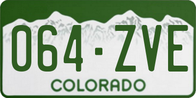 CO license plate 064ZVE