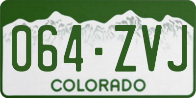 CO license plate 064ZVJ