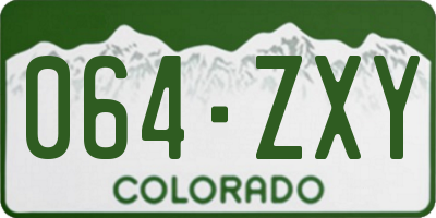 CO license plate 064ZXY
