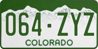 CO license plate 064ZYZ