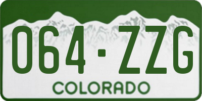 CO license plate 064ZZG