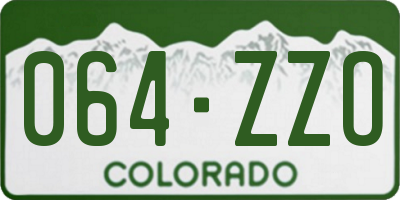 CO license plate 064ZZO