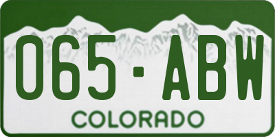 CO license plate 065ABW