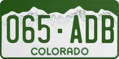 CO license plate 065ADB