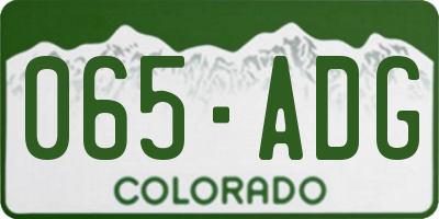 CO license plate 065ADG