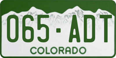 CO license plate 065ADT