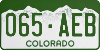 CO license plate 065AEB