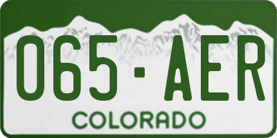 CO license plate 065AER