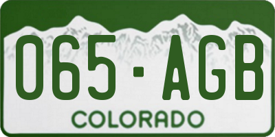 CO license plate 065AGB
