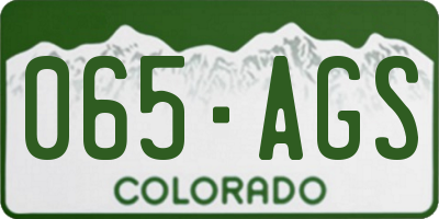 CO license plate 065AGS