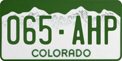 CO license plate 065AHP