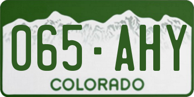 CO license plate 065AHY