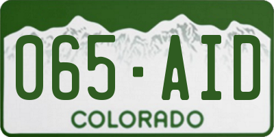 CO license plate 065AID