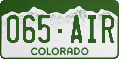 CO license plate 065AIR