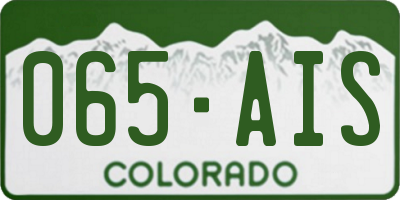 CO license plate 065AIS