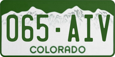 CO license plate 065AIV