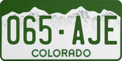CO license plate 065AJE