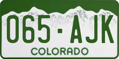 CO license plate 065AJK
