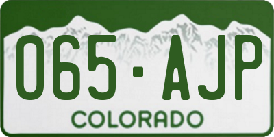 CO license plate 065AJP