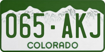 CO license plate 065AKJ