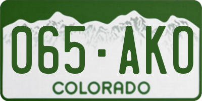 CO license plate 065AKO