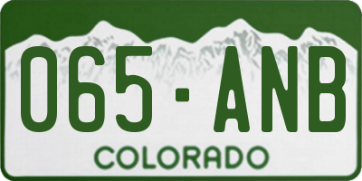 CO license plate 065ANB