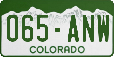 CO license plate 065ANW