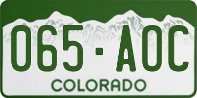 CO license plate 065AOC