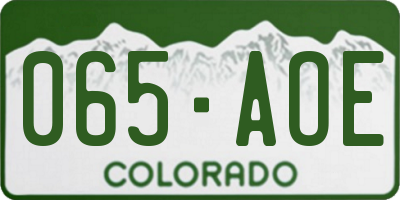 CO license plate 065AOE