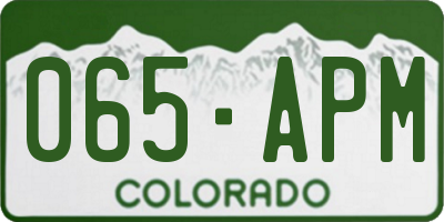 CO license plate 065APM
