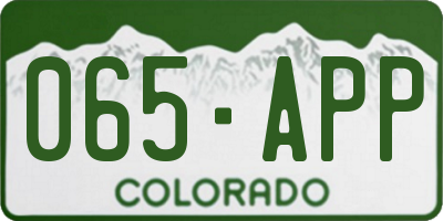 CO license plate 065APP