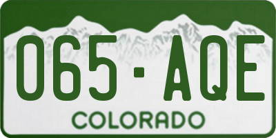 CO license plate 065AQE