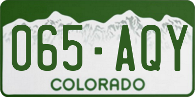 CO license plate 065AQY