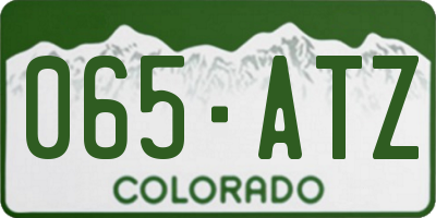 CO license plate 065ATZ