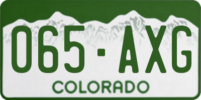 CO license plate 065AXG