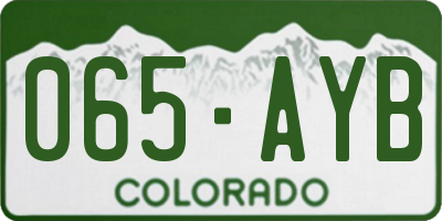 CO license plate 065AYB