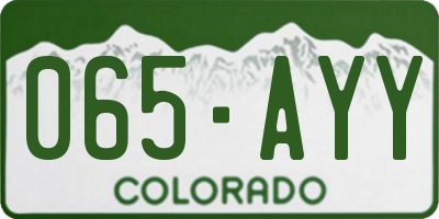 CO license plate 065AYY