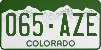 CO license plate 065AZE