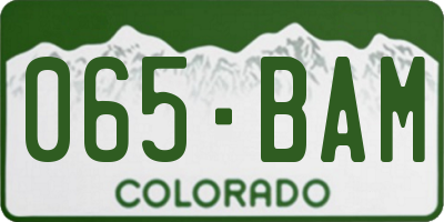 CO license plate 065BAM