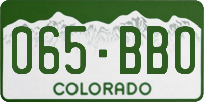 CO license plate 065BBO