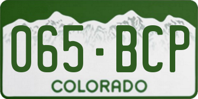 CO license plate 065BCP